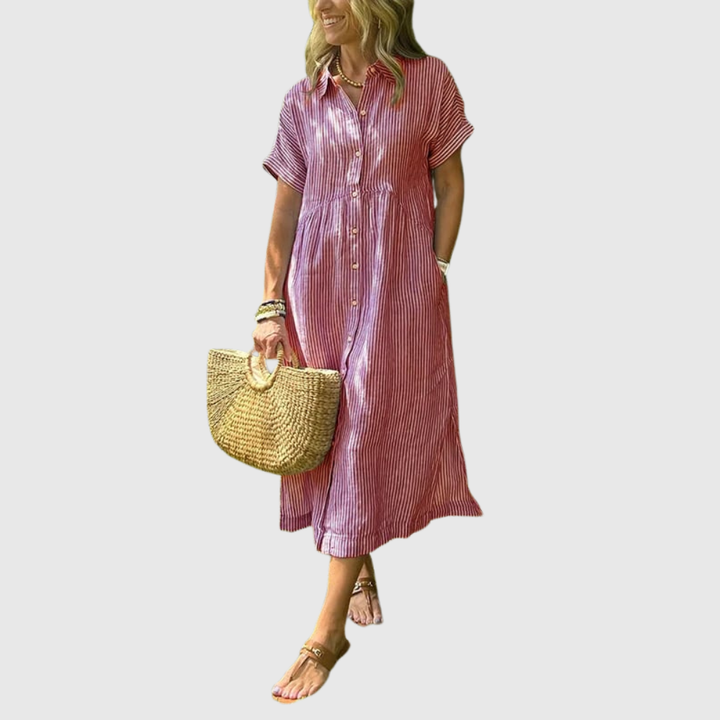 Corinne™ | Striped Button-Up Shirt