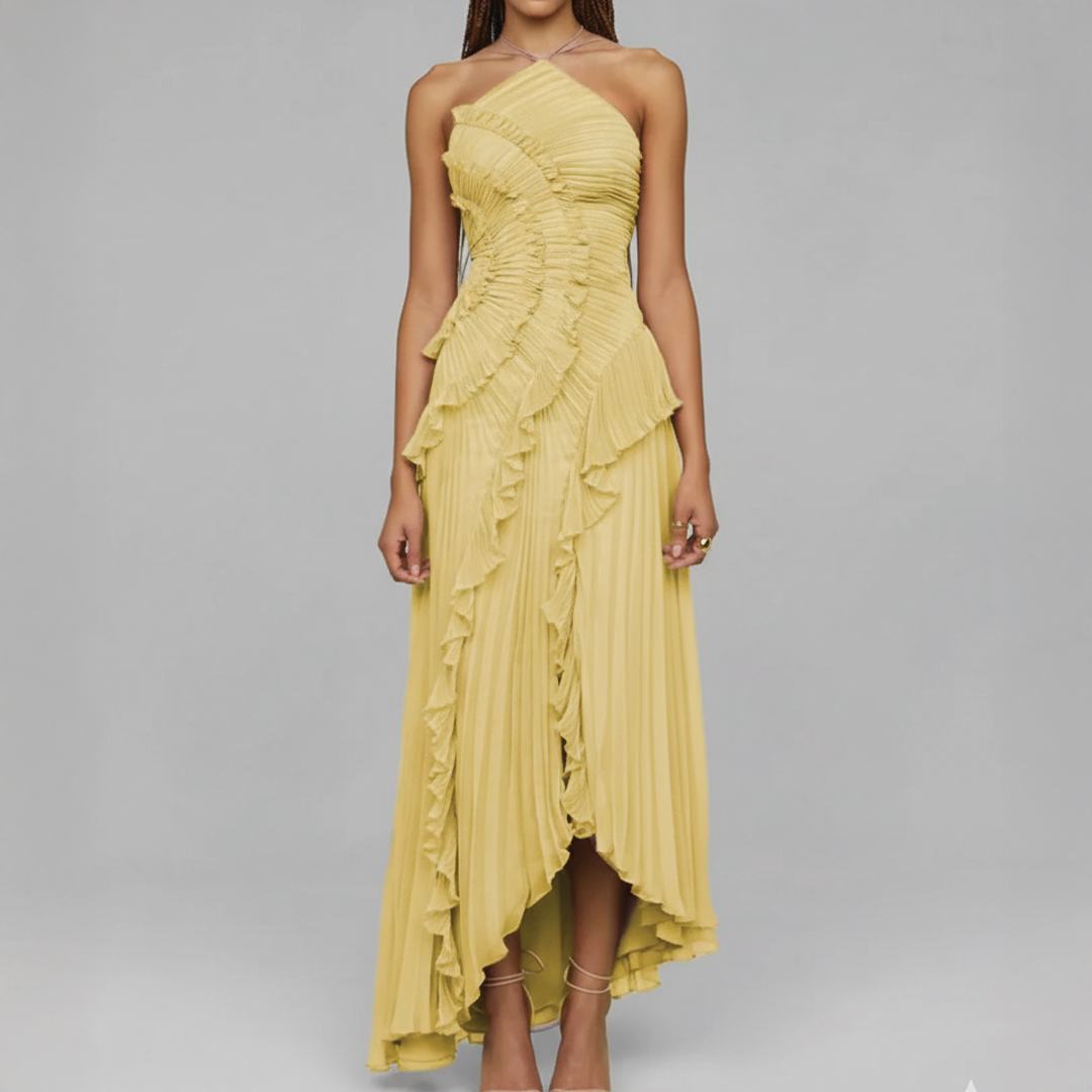 Avery - Asymmetric Pleated Dress