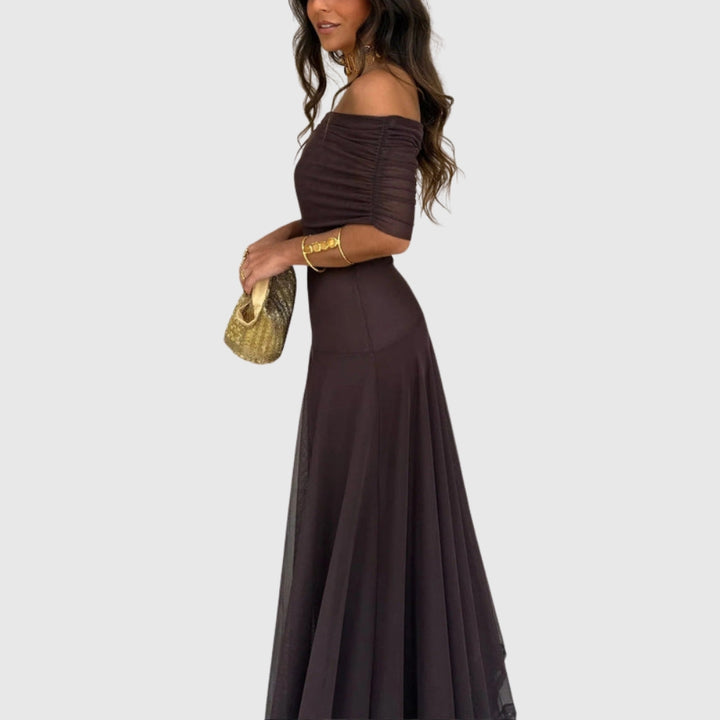 Brittany | Women's One-Shoulder Mesh Maxi Summer Dress