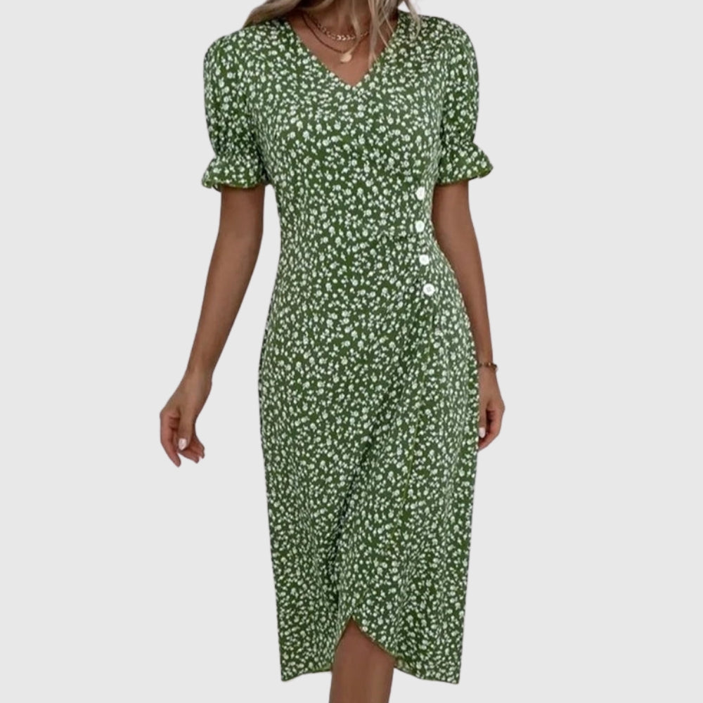 Charlene™ | Fresh Bloom V-Neck Dress