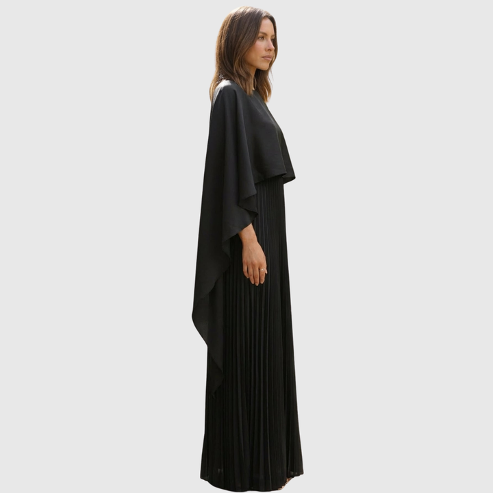 Aniya | Women’s Long Cape Sleeves Maxi Wedding Guest Dress