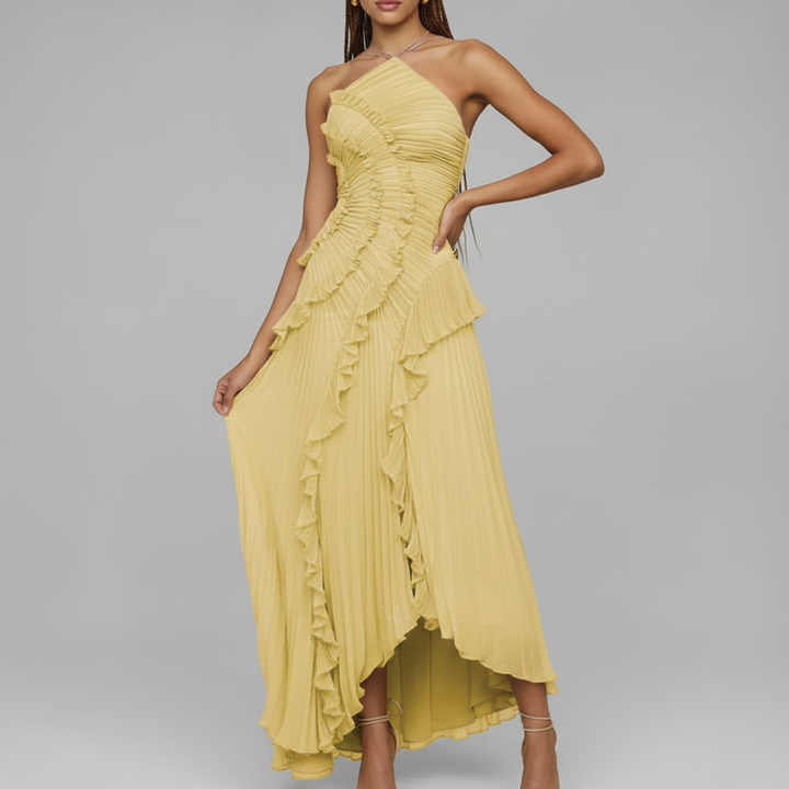 Avery - Asymmetric Pleated Dress