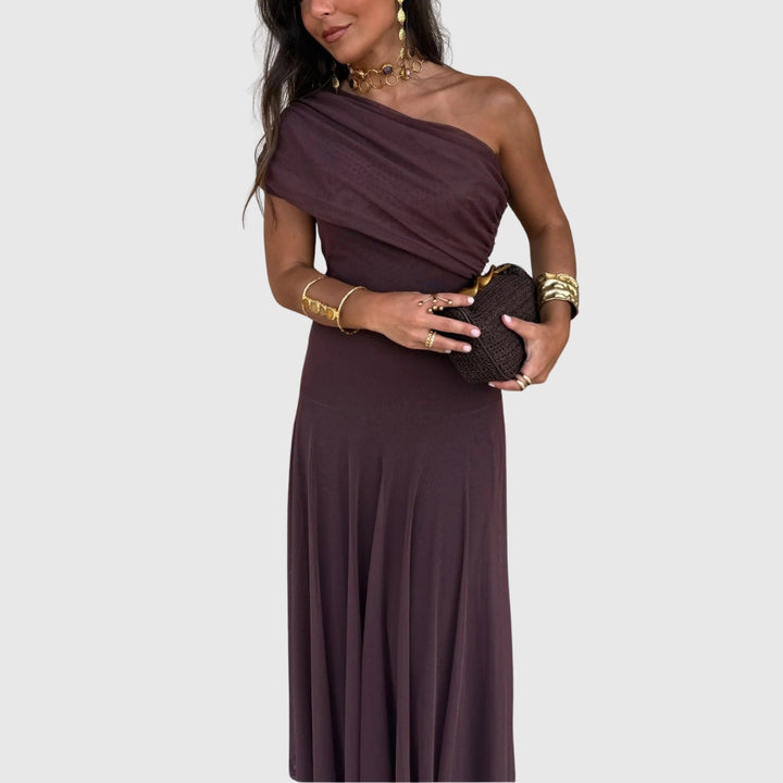 Brittany | Women's One-Shoulder Mesh Maxi Summer Dress