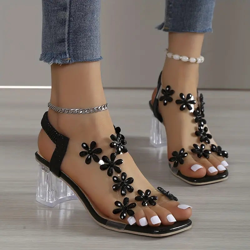 Serene | Women's Rhinestone Block Heel Sandals