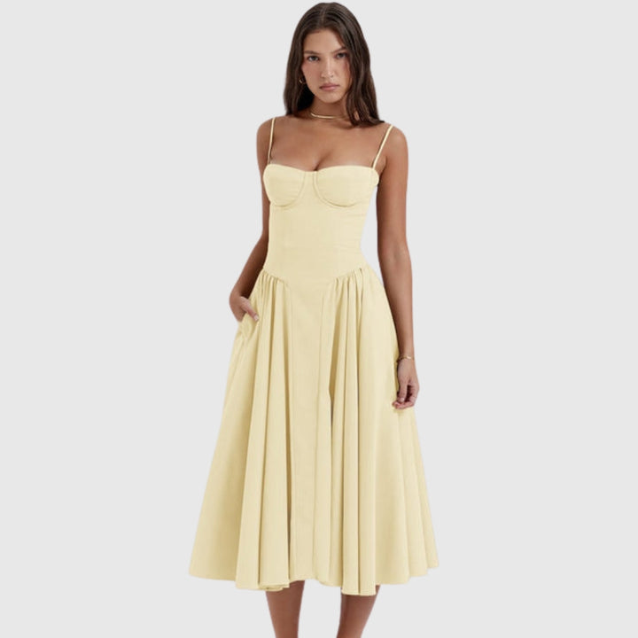 Calliope | Women's Sleeveless Structured Midi Summer Dress