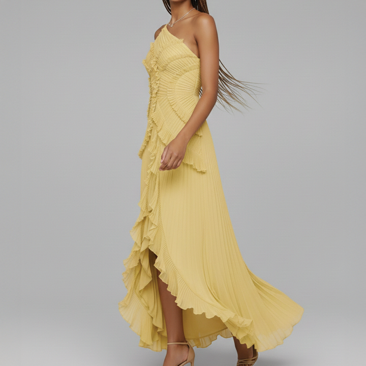 Avery - Asymmetric Pleated Dress