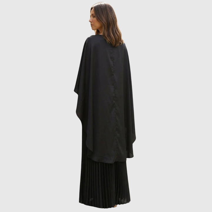 Aniya | Women’s Long Cape Sleeves Maxi Wedding Guest Dress