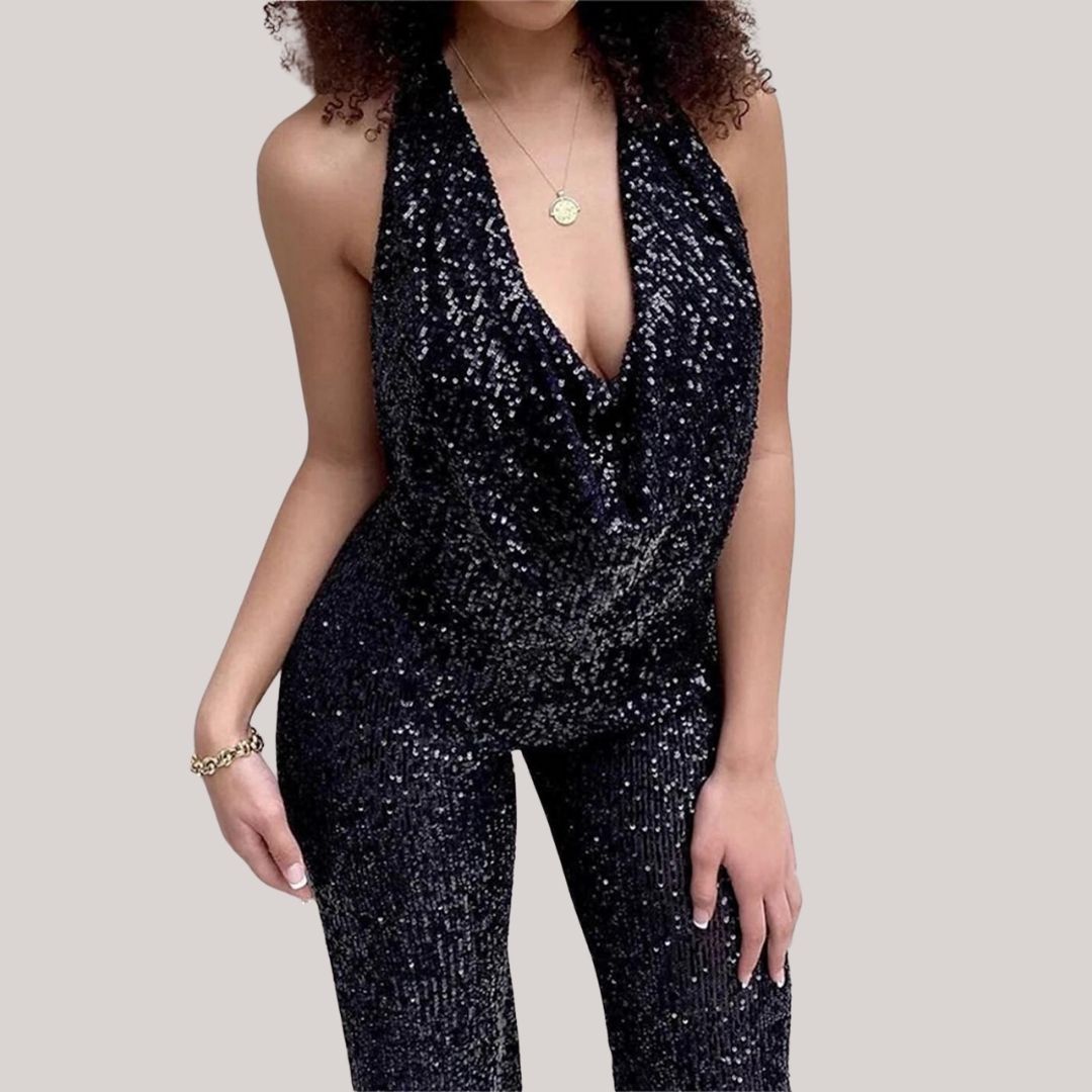 Melody - Sequin Halter Jumpsuit