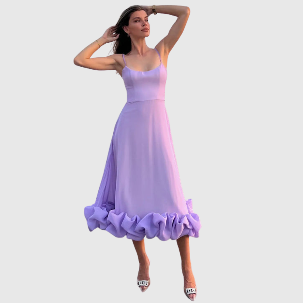 Heather | Women's Sleeveless Twirl Midi Prom Dress