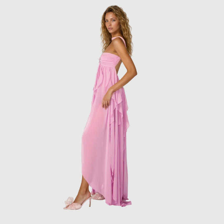 Imogen | Women's Strapless Ruffled Maxi Wedding Guest Dress