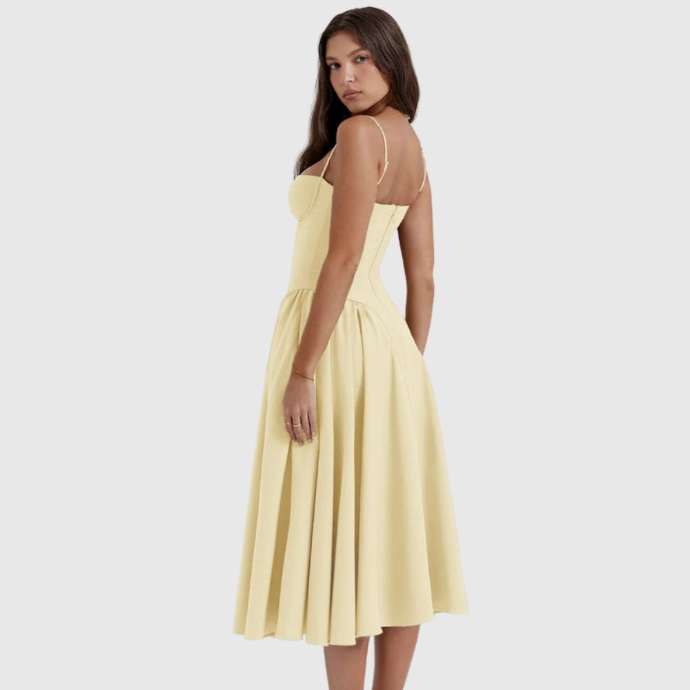 Calliope | Women's Sleeveless Structured Midi Summer Dress