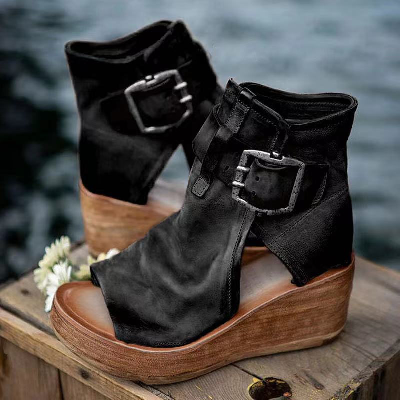 Dawn™ | Wedge Sandals with Buckle in Boho Style