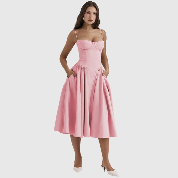 Calliope | Women's Sleeveless Structured Midi Summer Dress