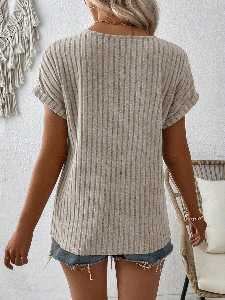 Franziska - Ribbed Buttoned Top