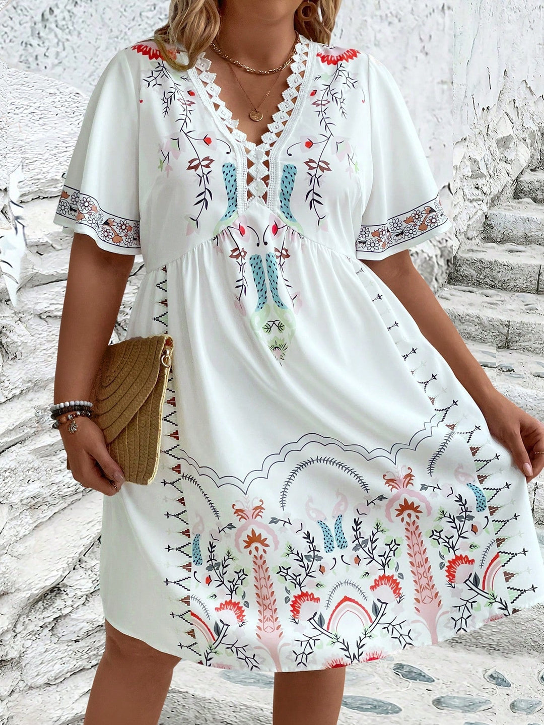 Harper - Plus Size Boho Style Midi Dress