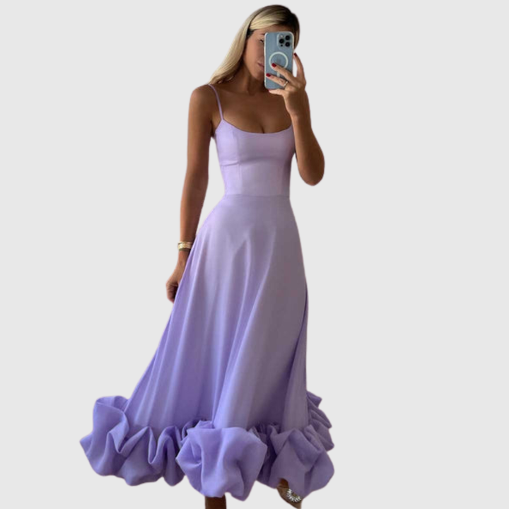 Heather | Women's Sleeveless Twirl Midi Prom Dress