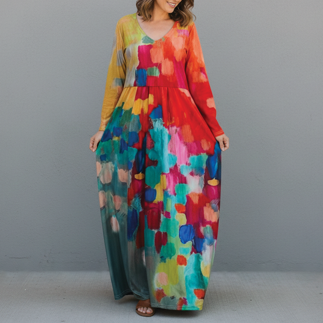 Brenda - V-Neck Midi Dress