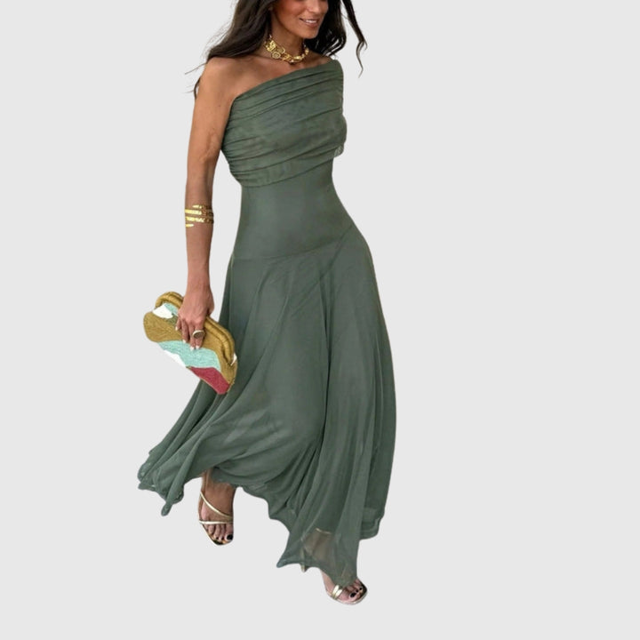 Brittany | Women's One-Shoulder Mesh Maxi Summer Dress