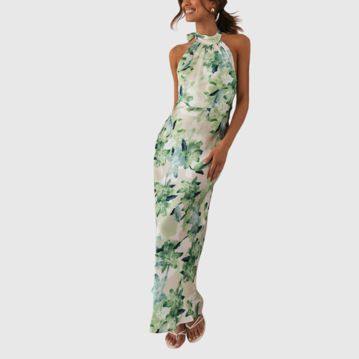 Ember | Women's Floral Halter Open Back Maxi Dress