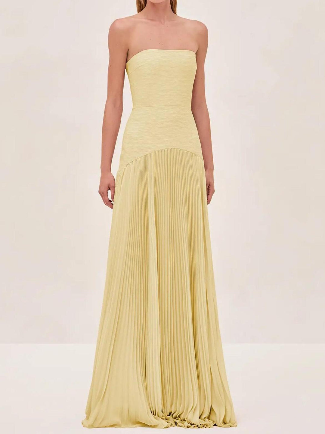 Ruby - Strapless Pleated Maxi Dress