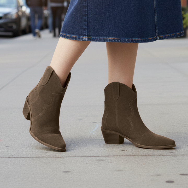 Athena - Suede Western Boots