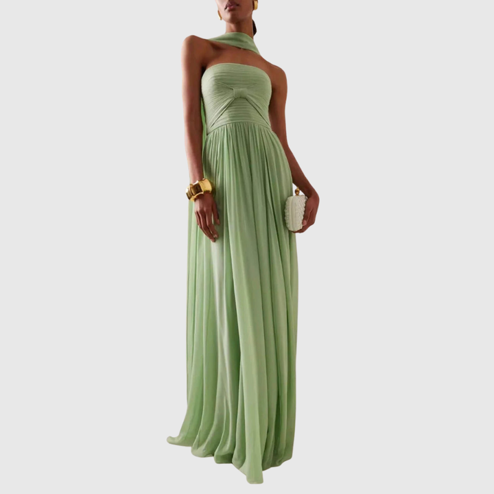 Romilly | Women's Elegant Strapless Maxi Wedding Guest Dress