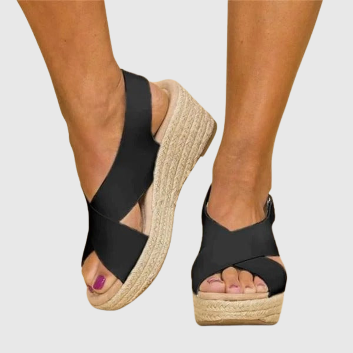 Women's Orthopedic Espadrilles Wedge Sandals With Cross Straps