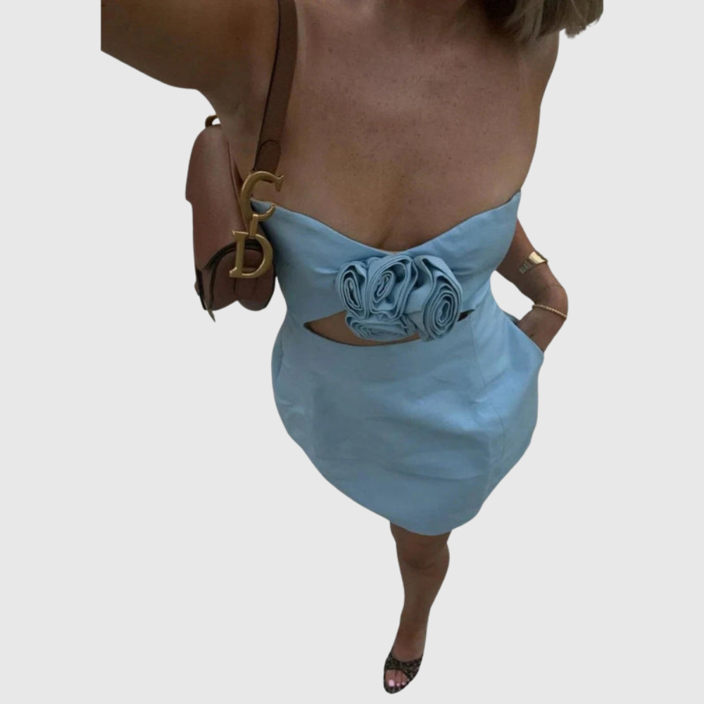 Elspeth | Women's Strapless Floral Mini Cocktail Dress