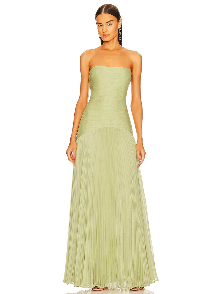 Ruby - Strapless Pleated Maxi Dress