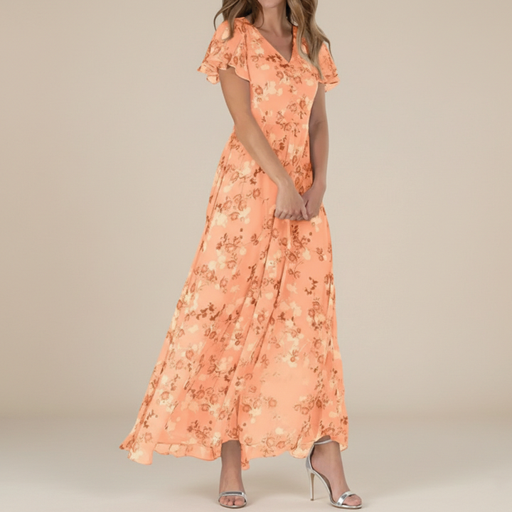 Ann - Flutter Sleeve Maxi Dress