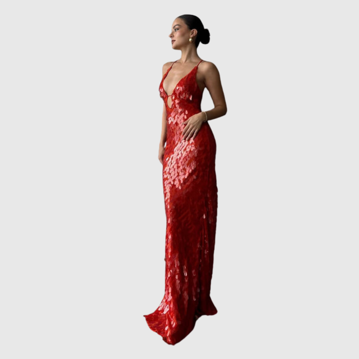 Veronica | Women's Sleeveless Sequin Maxi Prom Dress