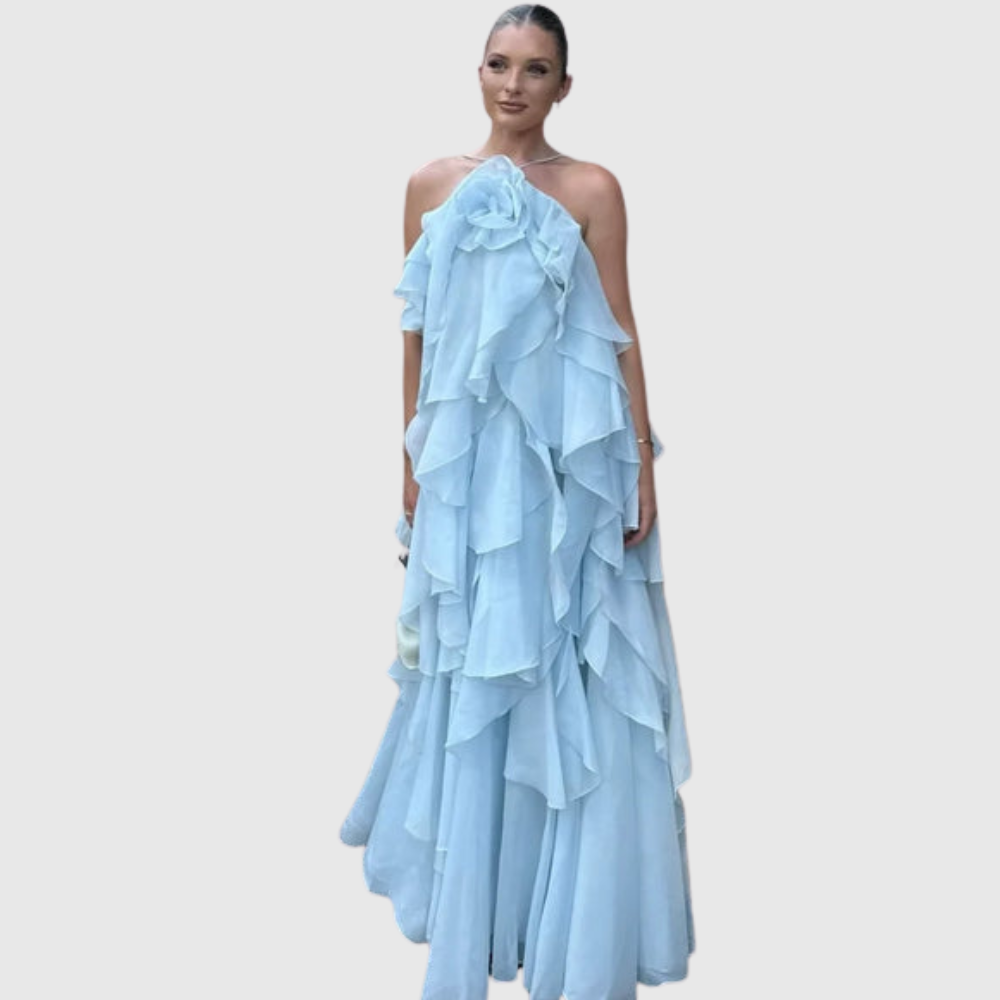 Bellina | Women's Sleeveless Layers Ruffles Maxi Prom Dress