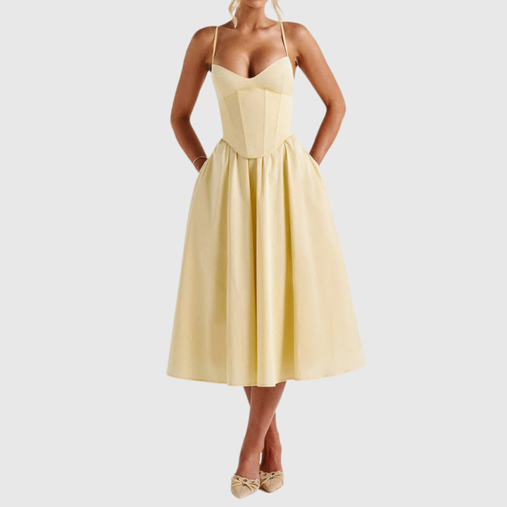 Miranda Midi Dress - Lemon