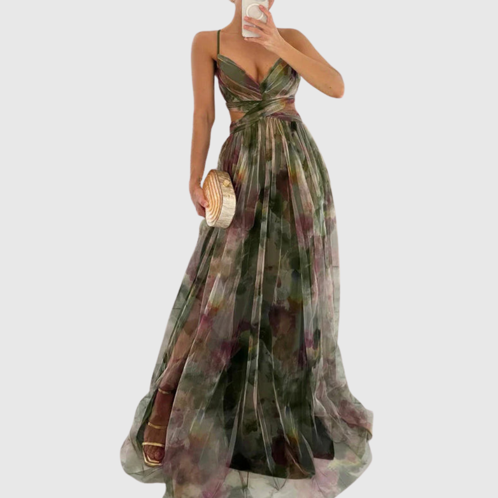 Angela | Women's Romantic Sleeveless Maxi Wedding Guest Dress