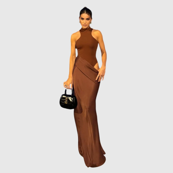 Zara | Women's Sleeveless Cut-out Maxi Wedding Guest Dress