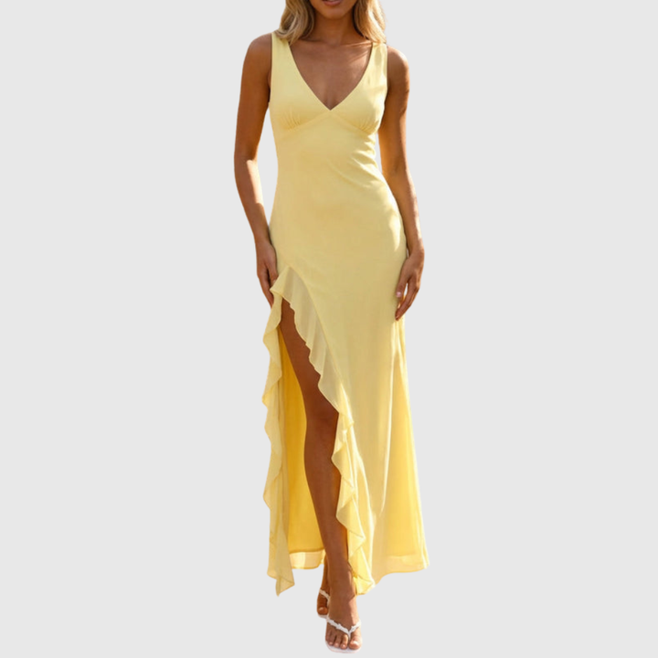 Alora | Women's Sleeveless V-Neck Maxi Summer Wedding Guest Dress