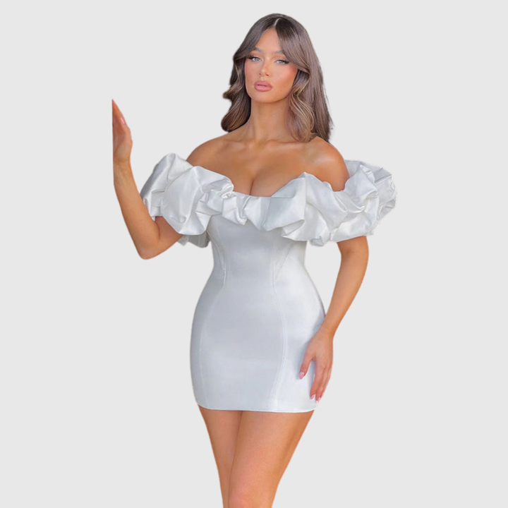 Raylene | Women's Ruffle Off-Shoulder Mini Cocktail Dress