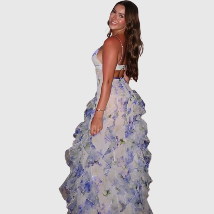 Emberly | Women's Sleeveless Ruffle Maxi Wedding Guest Dress