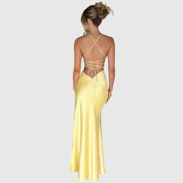 Adriana | Women's Sleeveless Slit Silk Maxi Wedding Guest Dress