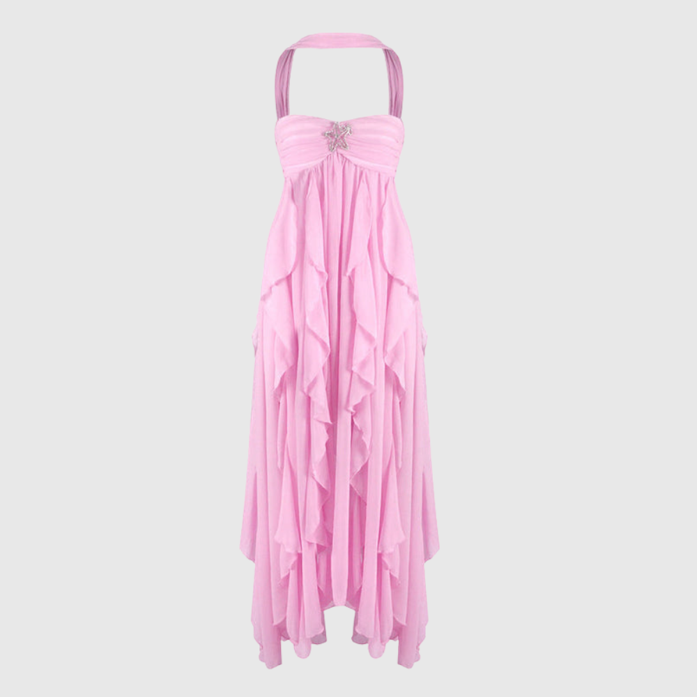 Imogen | Women's Strapless Ruffled Maxi Wedding Guest Dress