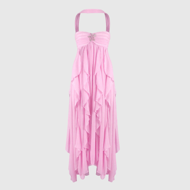Imogen | Women's Strapless Ruffled Maxi Wedding Guest Dress