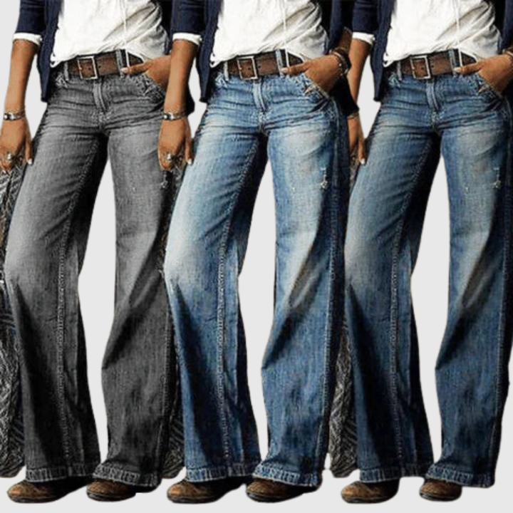 Lina - Retro Wide Leg Jeans