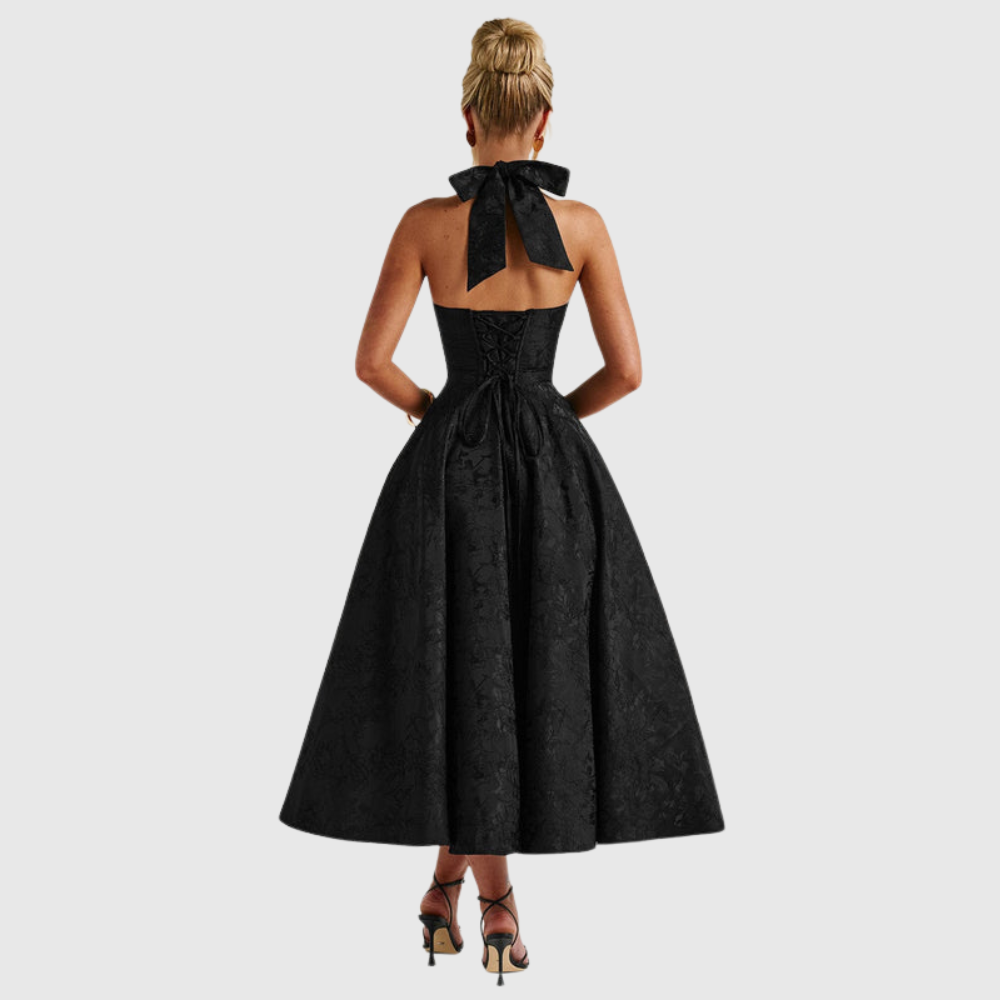 Rosalie | Women's Halter-Neck Midi Wedding Guest Dress