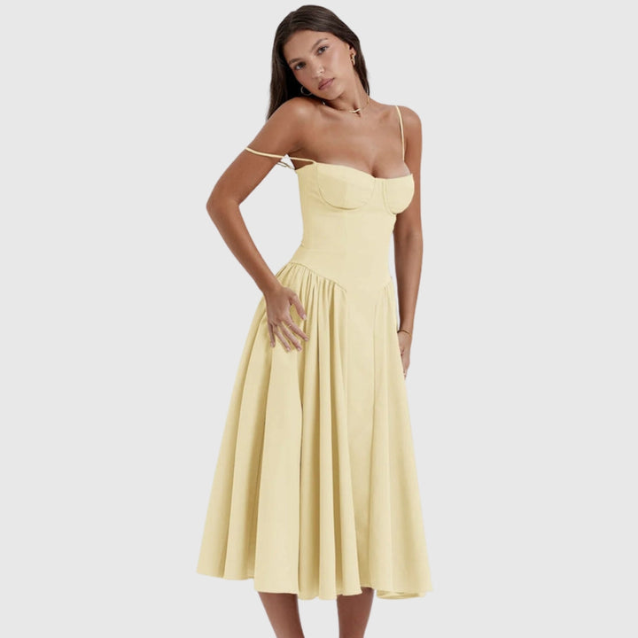 Calliope | Women's Sleeveless Structured Midi Summer Dress