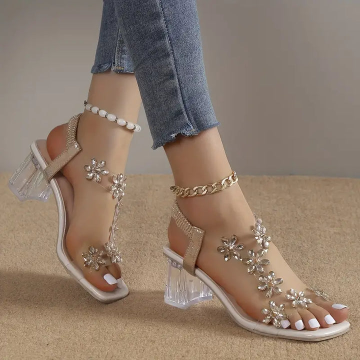 Serene | Women's Rhinestone Block Heel Sandals