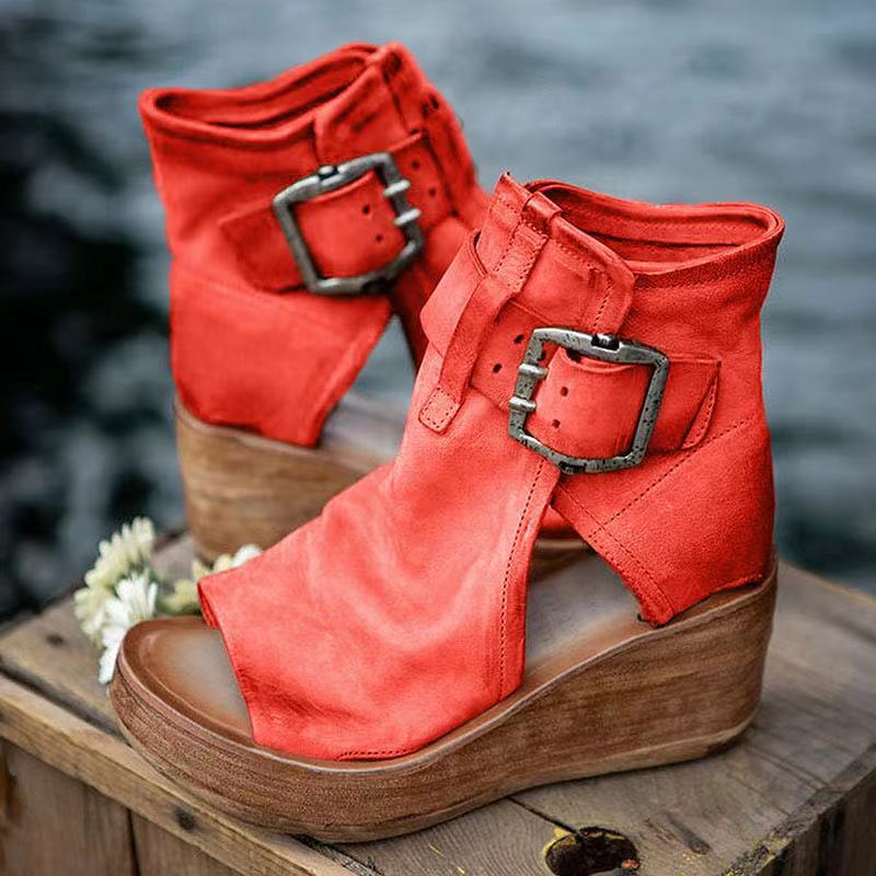 Dawn™ | Wedge Sandals with Buckle in Boho Style