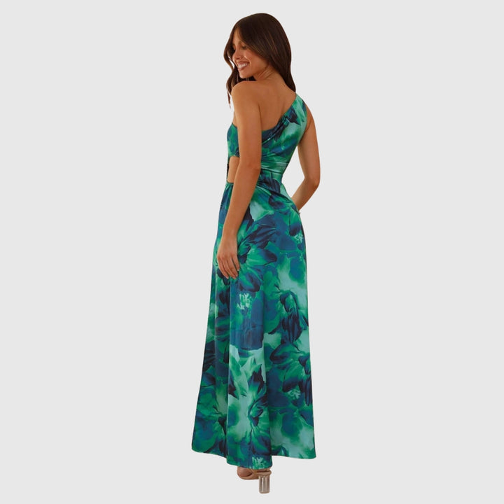 Alayah | Women's Floral One-Shoulder Maxi Summer Dress