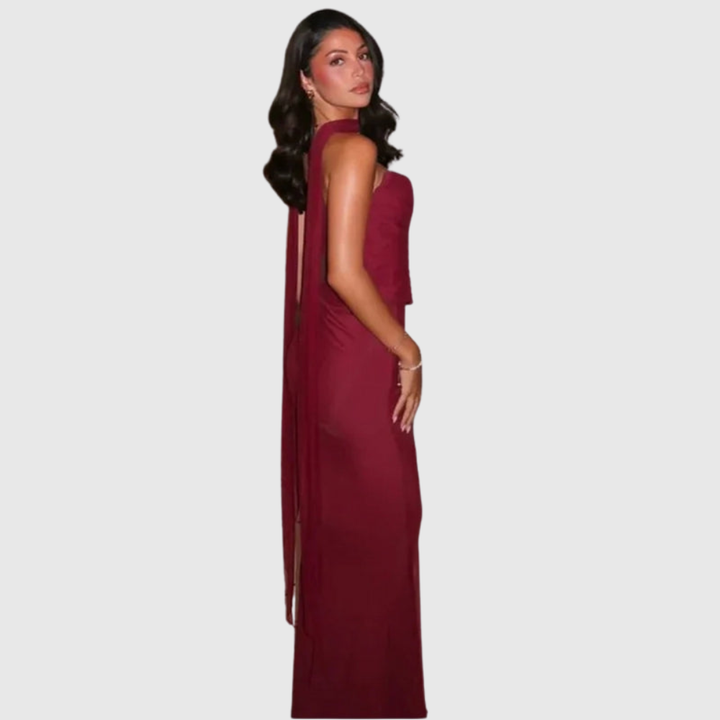 Bindi | Women's Strapless Maxi Wedding Guest Dress with Scarf