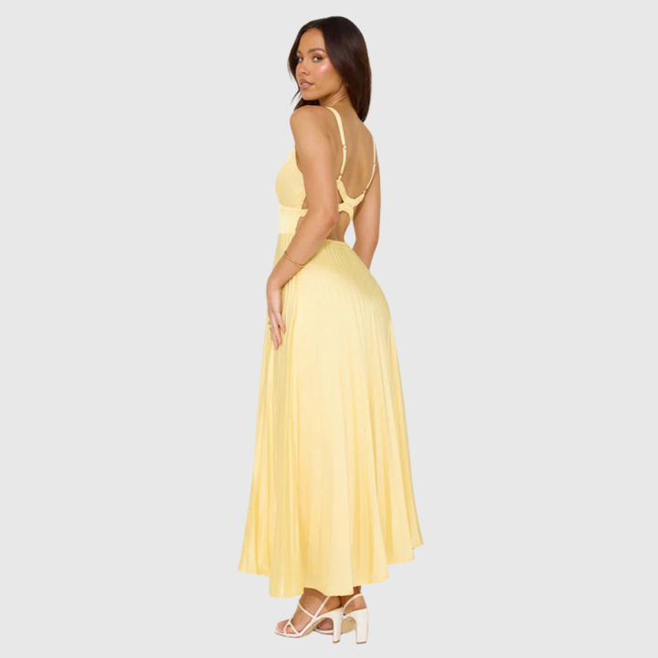 Erica | Women's Sleeveless Pleated Maxi Wedding Guest Dress