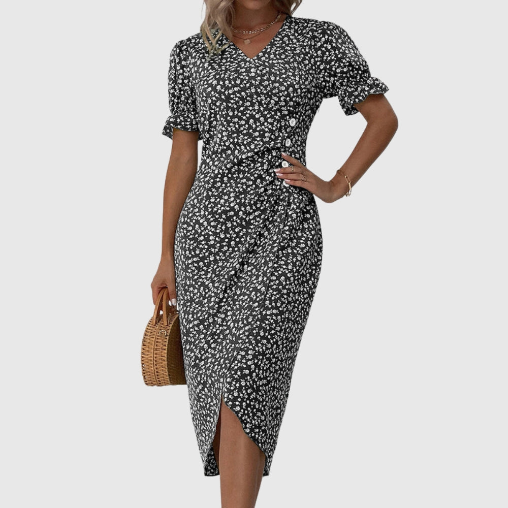 Charlene™ | Fresh Bloom V-Neck Dress